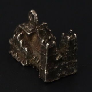 Vtg Sterling Silver - Castle Landmark Souvenir Bracelet Charm - 4g