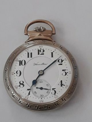 Antique Hamilton 992 16s 14k Gf Railroad Pocket Watch 21 Jewels Needs Service
