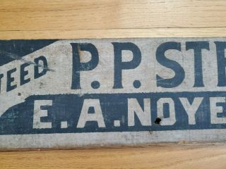 Antique Early 1900 ' s Wood Store Sign E.  A.  Noyes of Claremont NH Stoves & Ranges 3
