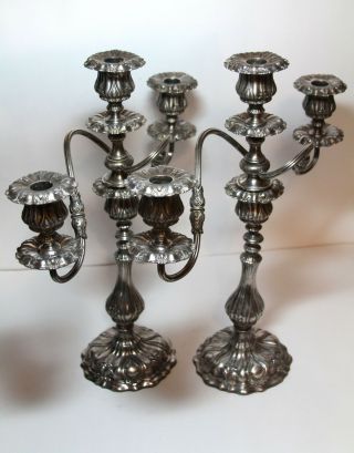 Antique Silver Plated Candelabra 17 " Tall.  Crescent Silver Mfg.  Ny 1923