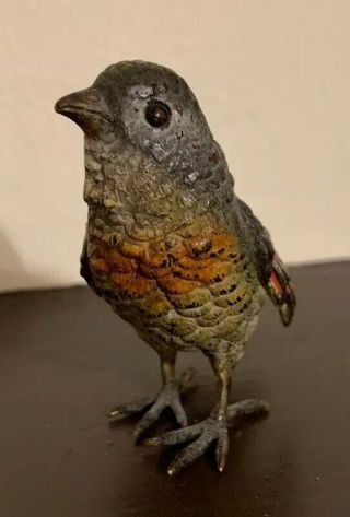 Antique Cold Painted Vienna Bronze Bird Wildlife Signed 2