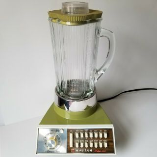 Vintage Waring Solid State Blender Futura 1000 Avacado Green Auto Timer