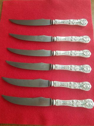 6 Tiffany & Co.  English King Sterling Bird Knife (only Handles Are Sterling)