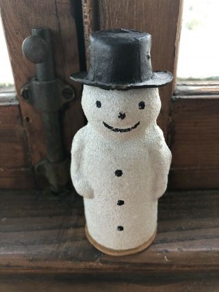 Antique German Paper Mache Snowman Candy Container