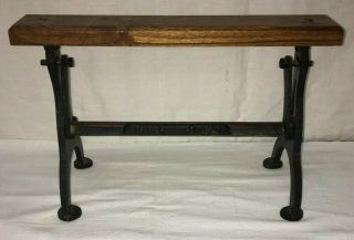 Vintage Cast Iron Paper Towel Holder Counter Wooden Top