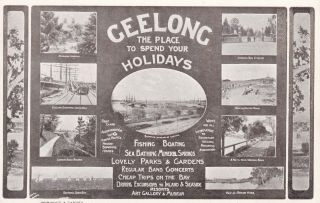 Vintage Postcard Geelong The Place To Spend Your Holidays Victoria 1900s