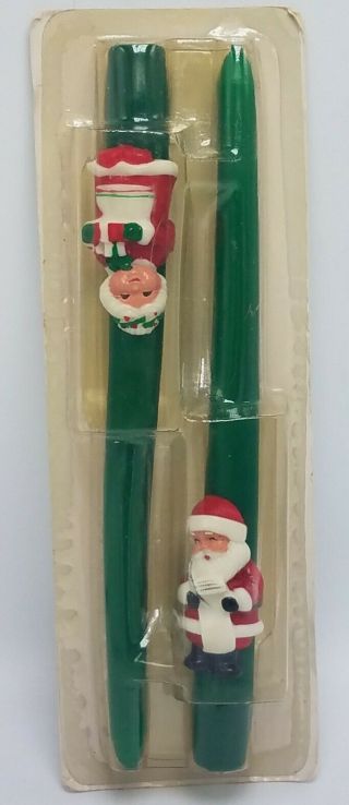 Vintage Nos Santa & Mrs.  Claus 10 " Taper Christmas Candles Adorable