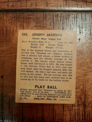 SHOELESS JOE JACKSON ROOKIE CARD PLAY BALL 2