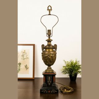 Antique 19th Century Victorian Bronze & Marble Urn Lamp Outstanding