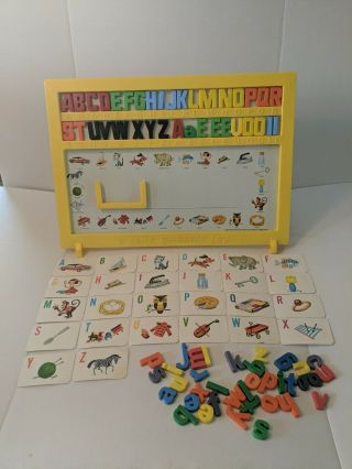 Vintage 1960s Child Guidance Toy Magnetic Letters With Picture Cards And Stand