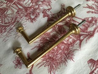 Pair Vintage French Gilt Brass Curtain Tie Back Hooks.
