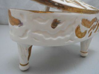 Vintage L & M White & Gold Porcelain Mini Grand Piano Figurine Japan 1956 3