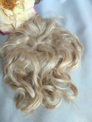 Antique Vintage Doll Wig Blonde Mohair 10 " Cir Old
