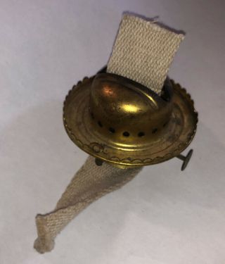 Vintage E Miller Flip Top Brass Burner For Oil Lamp
