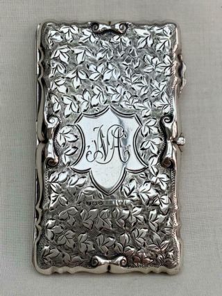Sterling Silver Card Case By E.  J.  Trevitt & Sons Chester 1904.