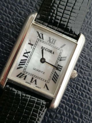 Becora Tank Roman Abalone Style Dial,  Cabachoncrown,  Cartier Influence & Nuband