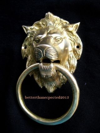 Lion Shape Handcrafted Antique Vintage Style Brass Door Knocker Door Pull