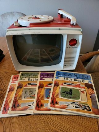 Vintage 1960’s General Electric Show N Tell Phono Viewer With Tons Of Stories