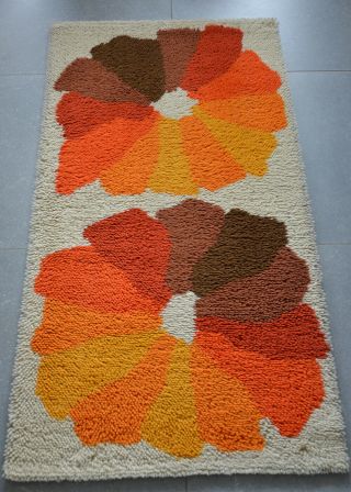 Vintage Retro Mid Century Pop Art Rya Style Carpet Rug By Desso Eames Panton Era