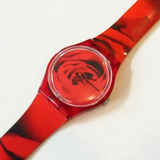 Vintage Swatch Watch " The Rose " Gr136 1998 Red