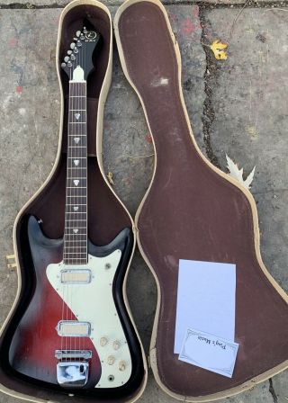 Vintage Kay Vanguard Ii Guitar With Ohsc - Double Gold Foil Pickups - 1960’s