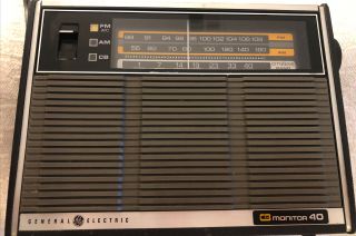 Vintage General Electric Portable Cb Monitor 40 Am/fm Radio -