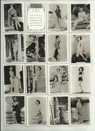 82 Yr Old Set Of 54 Real Photo Cards Risque Pin Up 1930s Vintage Glamour Girls