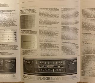 1979 Concord Car Stereo Full Line Brochure Vintage Audio Hifi Hpl - 505 Hpl - 510