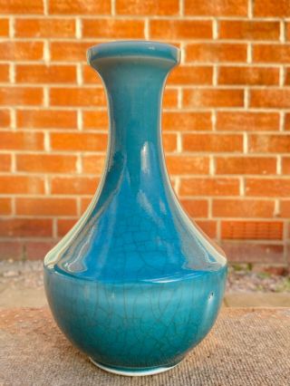 Chinese Import Porcelain Green Crackle Glazed Vase