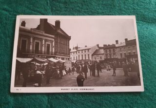 Vintage Market Place,  Stowmarket,  Suffolk C1913 Postcard