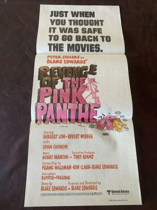 Vintage Movie Poster Day Bill Cinema Revenge Of Pink Panther Sellers