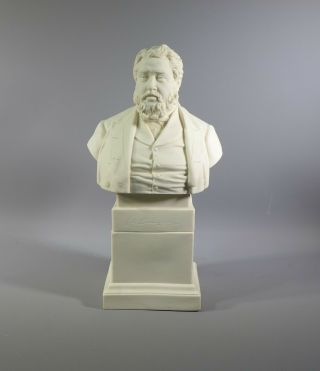 Fine Antique Robinson & Ledbeater Parian Bust Of Charles Spurgeon