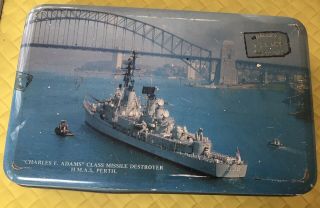 Vintage H.  M.  A.  S Perth Vietnam War Hoadley’s Chocolates Advertising Tin Ran Navy