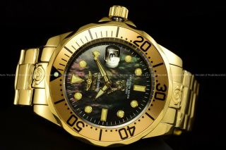 Invicta 300m Grand Diver Nh35 Automatic 18kgp Black Mother Of Pearl Dial Watch