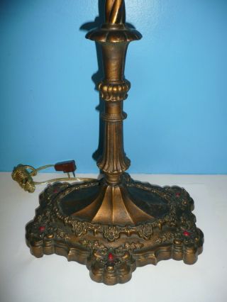Antique Wellington Stone Arts & Crafts Art Nouveau Floor Lamp Vintage Cast Iron