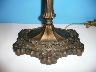 Antique WELLINGTON STONE Arts & Crafts Art Nouveau Floor Lamp Vintage Cast Iron 6