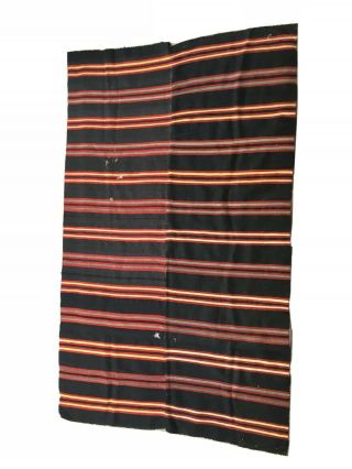 Large 19th C.  Antique Rio Grande Pueblo Blanket 88” X 52” Southwestern Textile 2