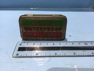 Vintage Australian Bells Waterproof Wax Vestas Tin With Matches