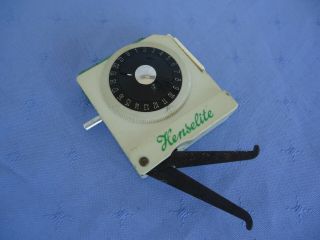 Vintage Brevete France Lawn Bowls Tape Measure Calipers Green Henselite