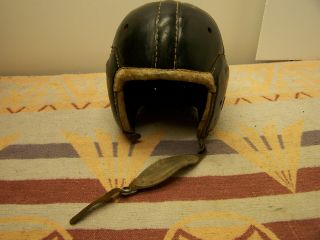 Old Vintage Antique All Leather Football Helmet Sz 7 - 1/8