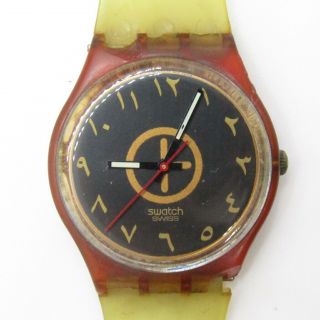 Vintage Swatch Watch " Bar Oriental " 1989 Gr104 Not Band Read
