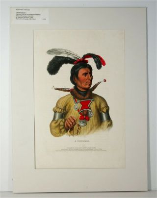 1843 Mckenney & Hall Large Folio Native American Indian Lithograph 2