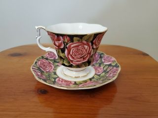 Vintage Royal Albert June Rose Tea Cup & Saucer Fine Bone China England Antique