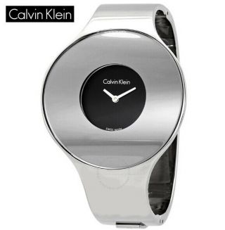 Calvin Klein Seamless Black Dial Small Bangle Ladies Watch K8c2s111 Rrp £239