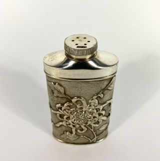 Chinese silver talcum powder dispenser,  Luen Wo,  Shanghai,  c.  1900. 3
