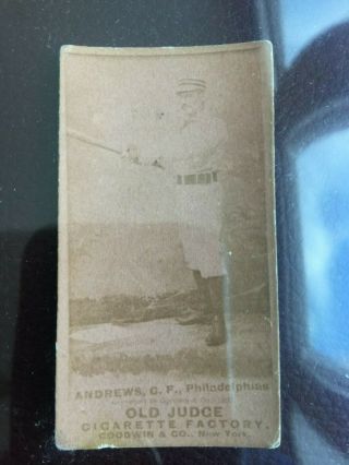 1887 N172 Old Judge Cigarette George Edward " Ed " Andrew,  C.  F. ,  Baseball Card