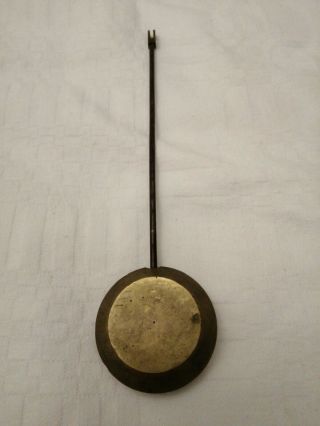 Vintage Brass Clock Pendulum 6 3/4 " Long,  Bob 1 3/4 " Wide Spares Repairs
