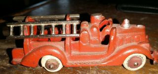 VINTAGE HUBLEY CAST IRON 2231 RED LADDER FIRE TRUCK W/ Ladders 5”All 2