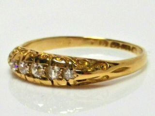 Ladies Antique 18 Carat Yellow Gold Diamond Ring Size: N.