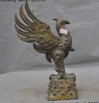 Ancient Old China Chinese Dynasty Bronze Ware Phoenix Bird Animal Statue